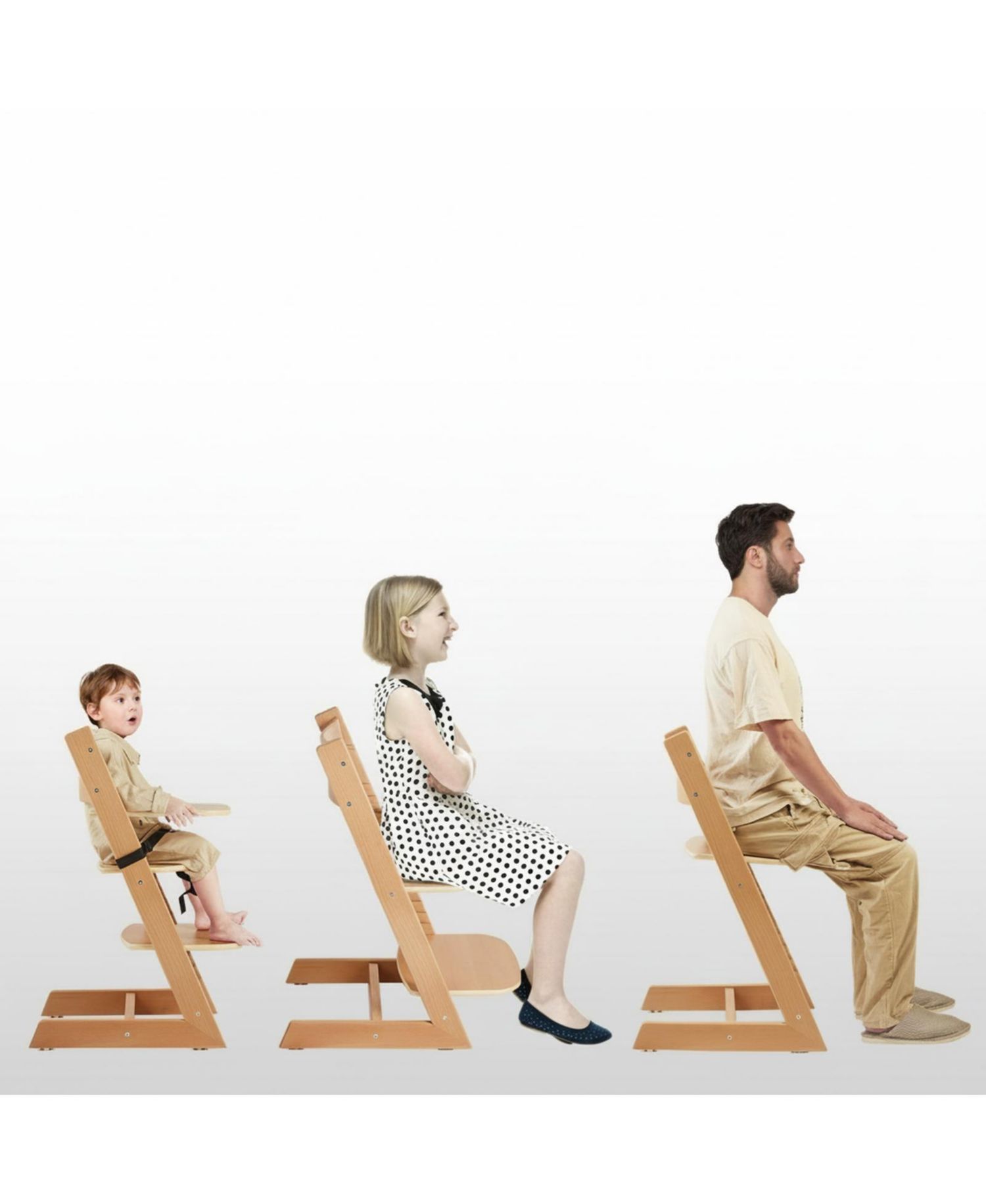 Toddler Wooden High Chair for Babies and Toddlers Adjustable Convertible Feeding Chair with Tray