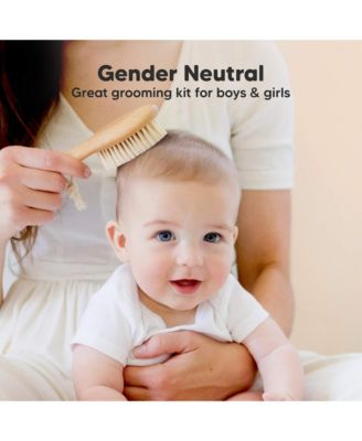 Baby Hair Brush Petite, Oval Cradle Cap Brush, Soft Baby Brush for Infant, Newborn Hairbrush for Girls, Boys, Baby Scalp Brush