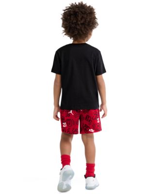 Boys' 4-7X Printed Movement Lines T-Shirt & Shorts, 2-Piece Set