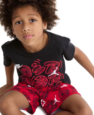 Boys' 4-7X Printed Movement Lines T-Shirt & Shorts, 2-Piece Set