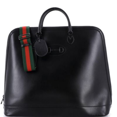 Large Horsebit 1955 Web Duffle Bag Leather