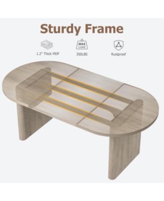 70.8 Inch Oval Dining Table with Upholstered Dining Chairs, Kitchen Table with Sturdy Wooden Base, High Back Dining Chair with Wood Legs