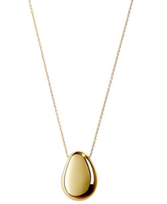 14k Gold-Plated Pebble Blue Marble Pendant Necklace