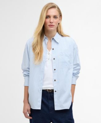 Women's Polly Striped Pointed Collar Cotton Shirt