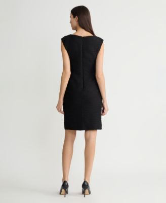 Women's Crewneck Wave Knit Sheath Dress