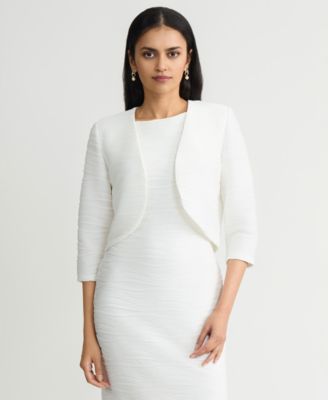 Women's Wave Knit 3/4-Sleeve Shrug, Regular & Petite