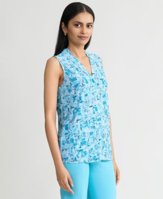 Women's Printed Sleeveless Top, Regular & Petite