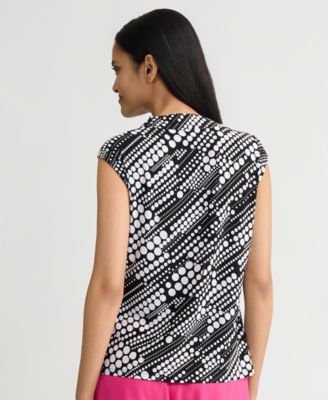 Women's Printed Cowlneck Top, Regular & Petite