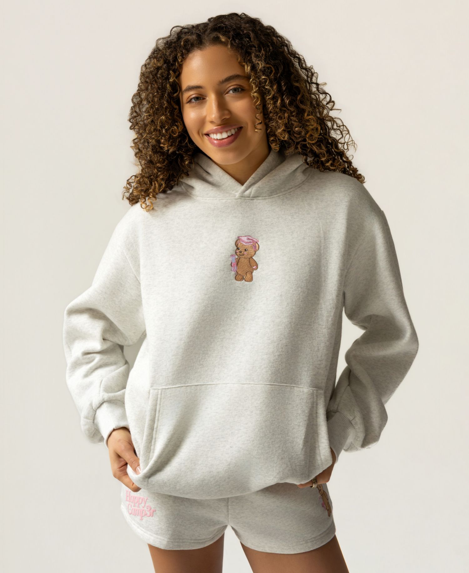 Juniors' Graduation Bear Fleece Shorts