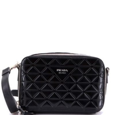 Brique Camera Crossbody Bag Embossed Leather
