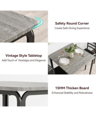 Dining Table for 2, Small Square kitchen Dinner Table Set for 2,Space Saving Wood Modern Dinette With Upholstered,Dining Room Furniture