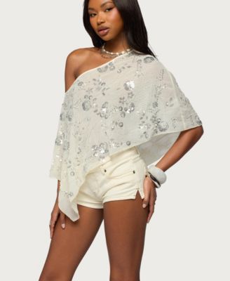 Women's Triana Bead and Sequin Chiffon Poncho
