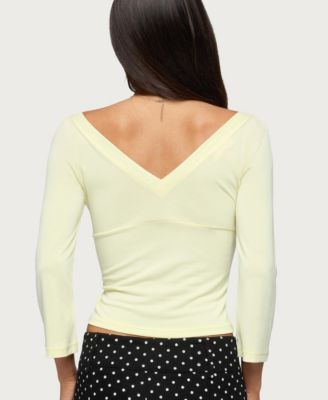 Women's Mar V Neck Quarter Sleeve Top
