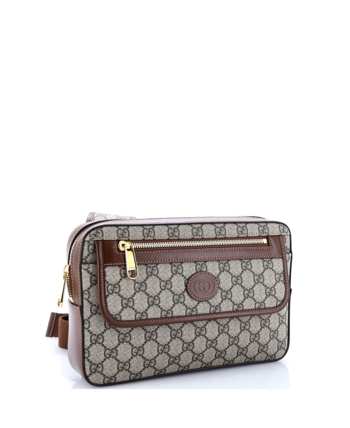 Pre-Owned Gucci Interlocking G Patch Buckle Backpack Gg Coated Canvas