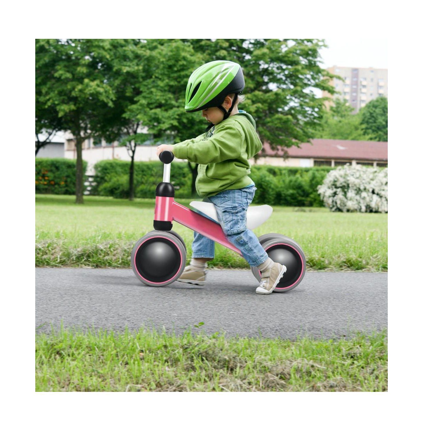 Детская игрушка HONGGE Baby Balance Bike, No-Pedal 4-Wheel, Ages 2+, цвет: Розовый — фото 10