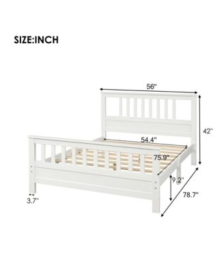 Full Size Wood Platform Bed Headboard Footboard 10 Wood Slats No Box Spring