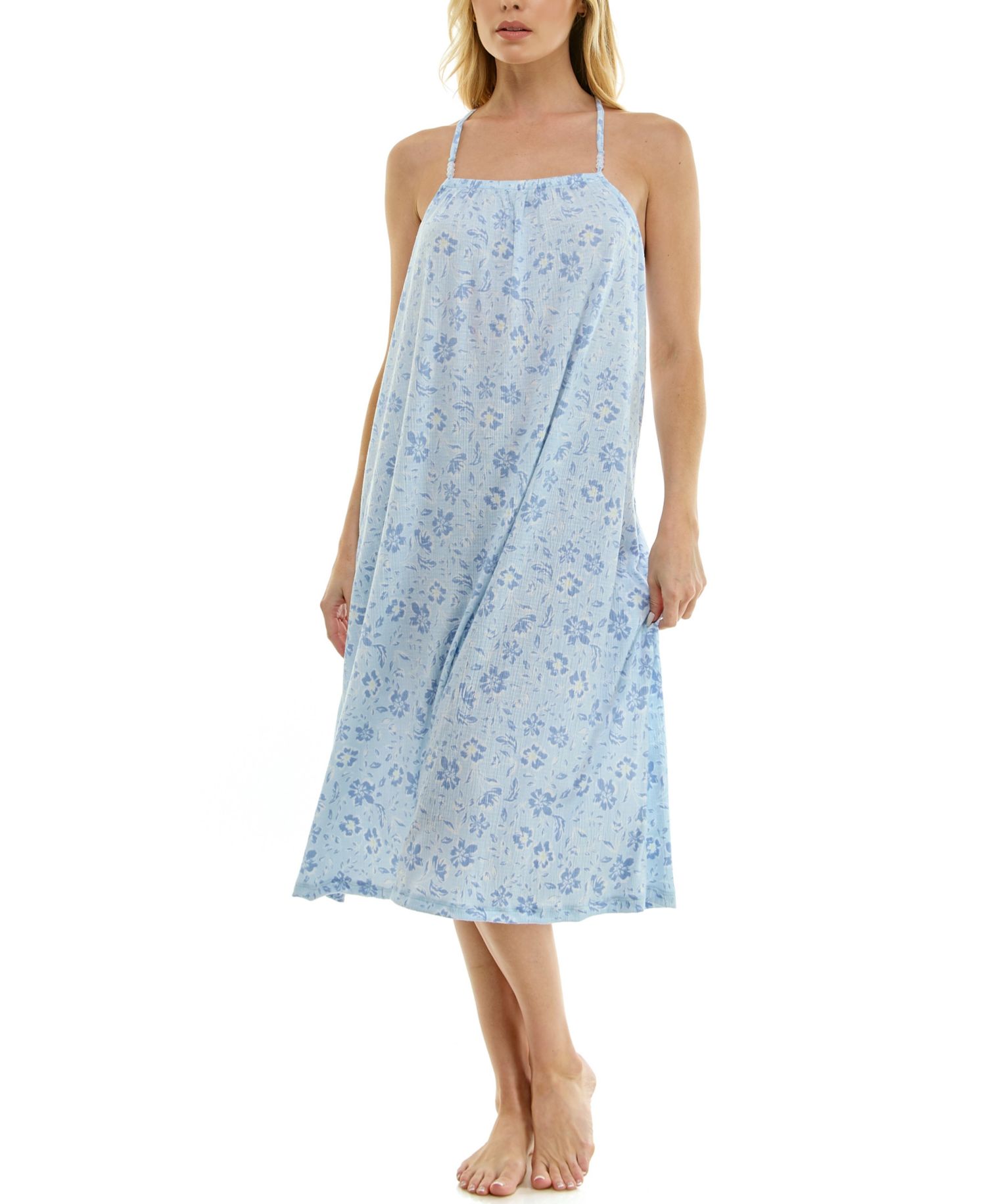 Women's Sleeveless Square Neck Midi Sleep Chemise