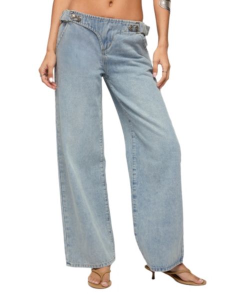 Женские джинсы Edikted Buckled Low Rise Baggy