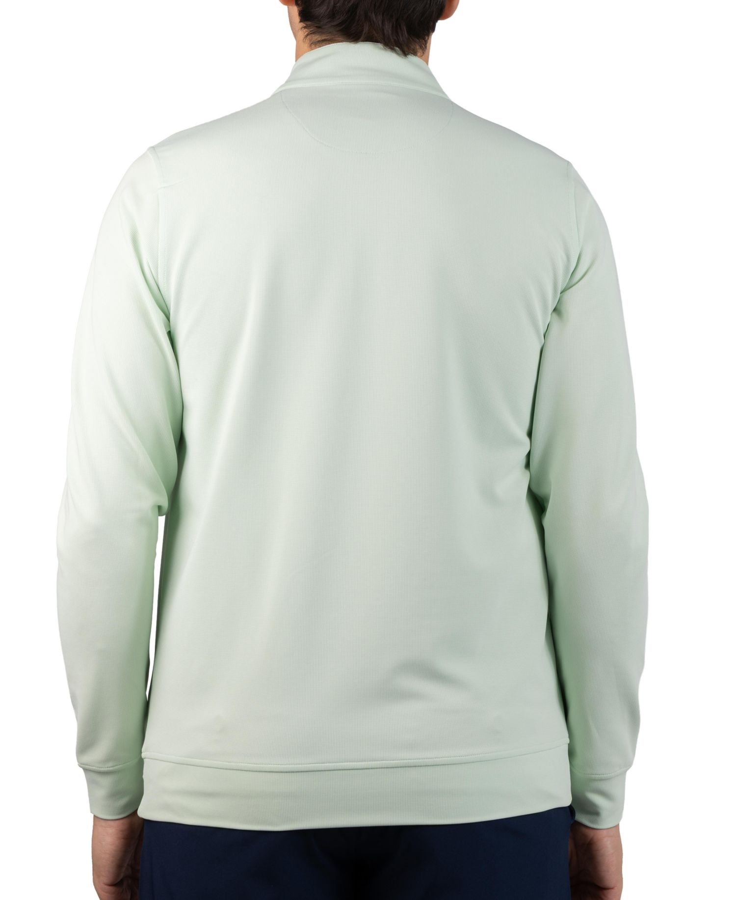 Men's Micro Grid Performance Quarter Zip with Contrast Pipping