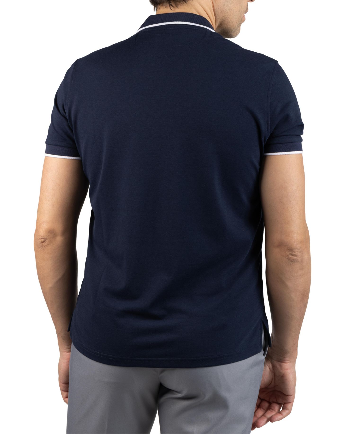 Men's Quarter Zip Fine Pique Polo Shirt