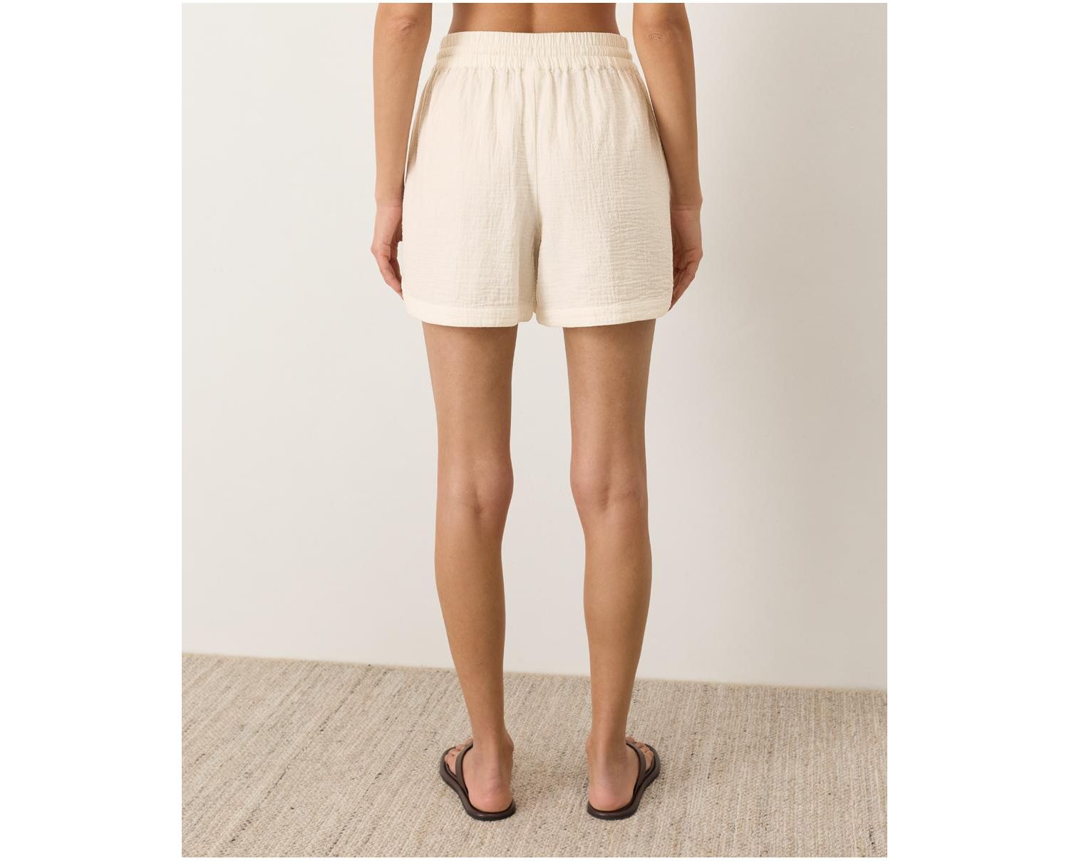 Women's Organic Cotton Coastal Double Gauze Curved Hem Short