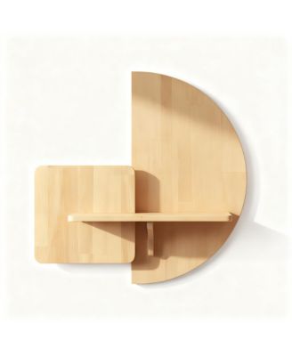 Solid Wood Floating Nightstand Wall Mounted Walnut Shelf