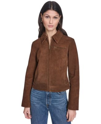 Women's Real Suede Laydown Collar Jacket