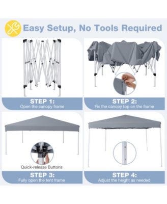 10 x 10 FT Pop up Canopy Tent w/Carrying Bag 4 Sandbags 8 Stakes 4 Wind Ropes