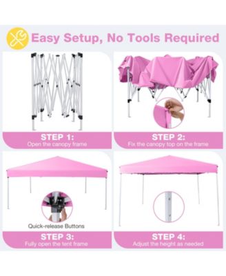 10 x 10 FT Pop up Canopy Tent w/Carrying Bag 4 Sandbags 8 Stakes 4 Wind Ropes