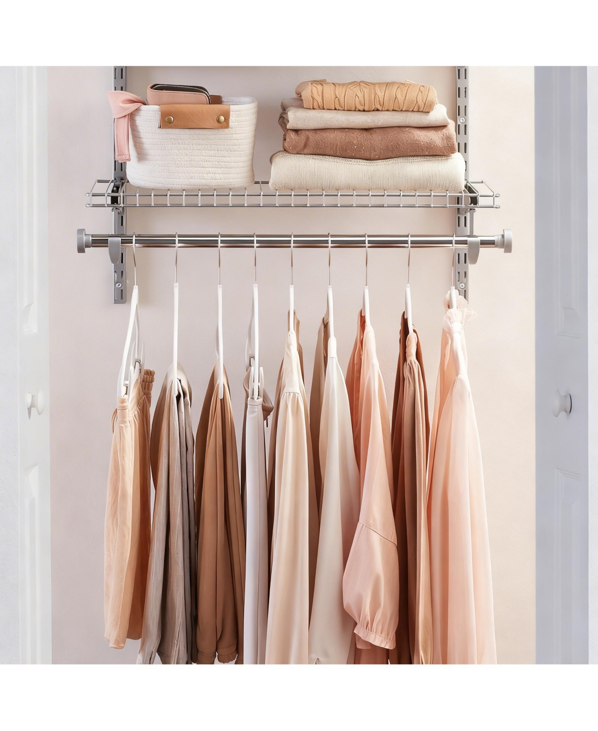 Yigii Closet Organizer Kit 3-6 Ft Adjustable Metal Wire Shelving Expandable System