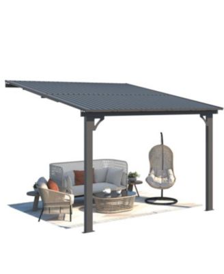 10x10 Outdoor Hardtop Gazebo Adjustable Height (6.5-9.8Ft) Pergola for Patio