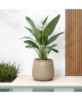 14" Dia Rustic Brown Large Plant Pot with Drainage, Farmhouse Round Flower Pot Planter for Indoor and Outdoor Plants