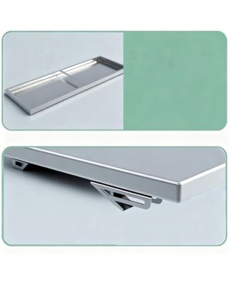 23.6x16in Stainless Steel Folding Wall Shelf Kitchen Garage Laundry Utility Room