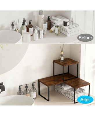 Adjustable Stackable Corner Shelf Organizer