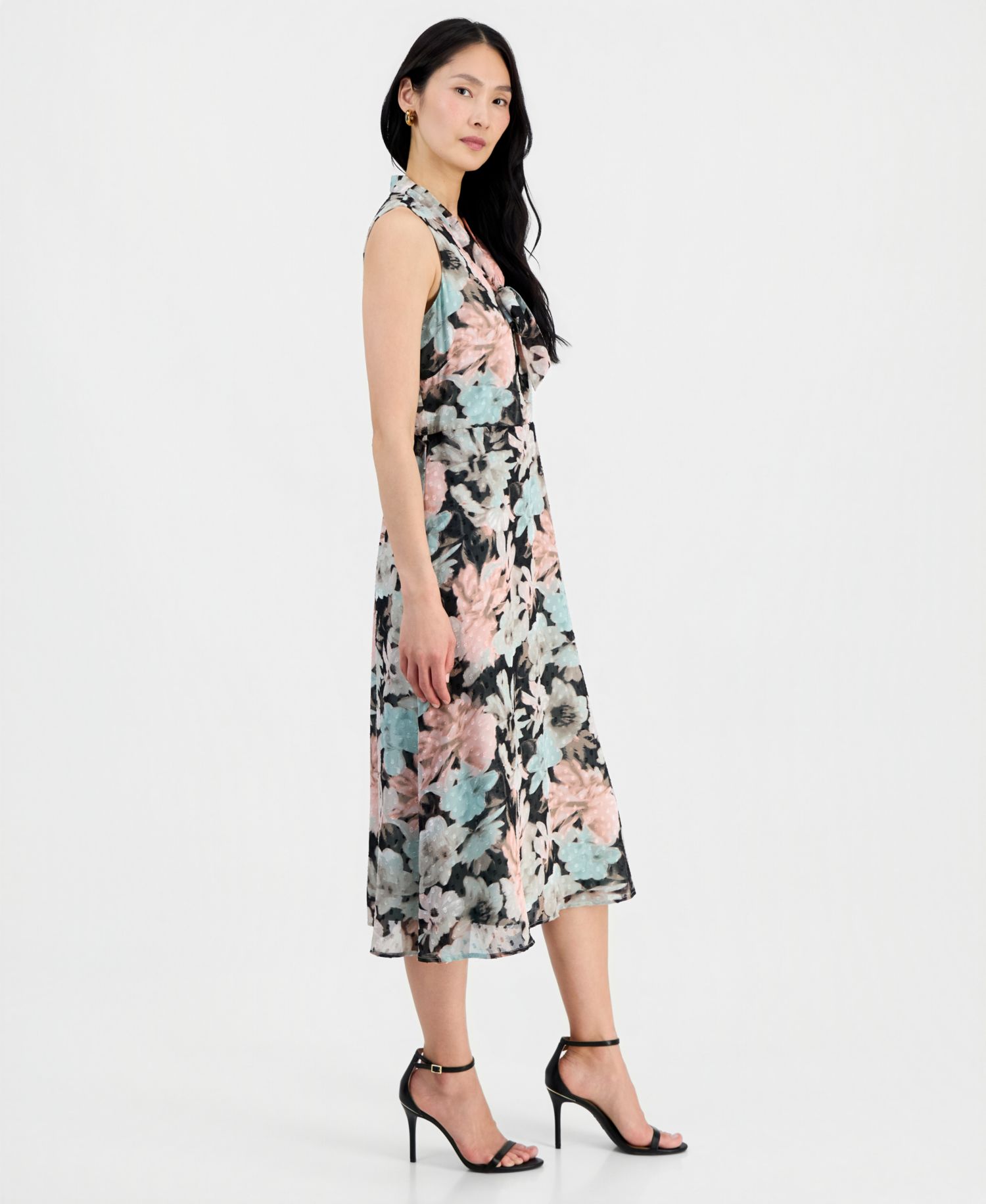 Women's Sleeveless Tie-Front A-Line Dress