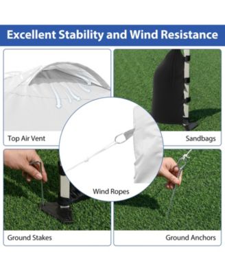 10 X 10 FT Pop up Canopy Tent w/ 1 Sidewall Wheeled Bag 8 Stakes