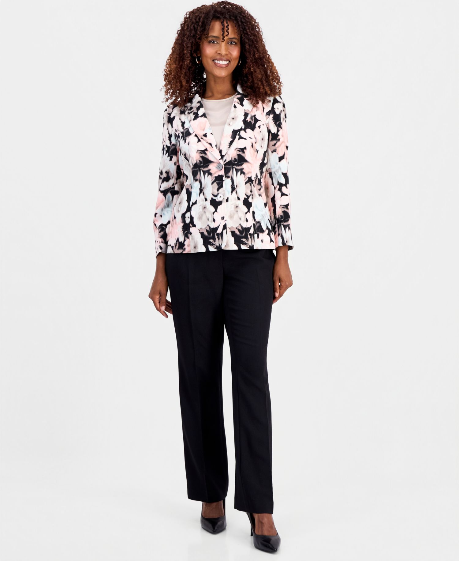 Women's Printed Two-Button Blazer