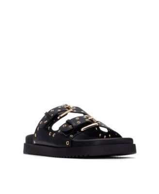 Women's Eyelets Double Strap Buckle Sandals