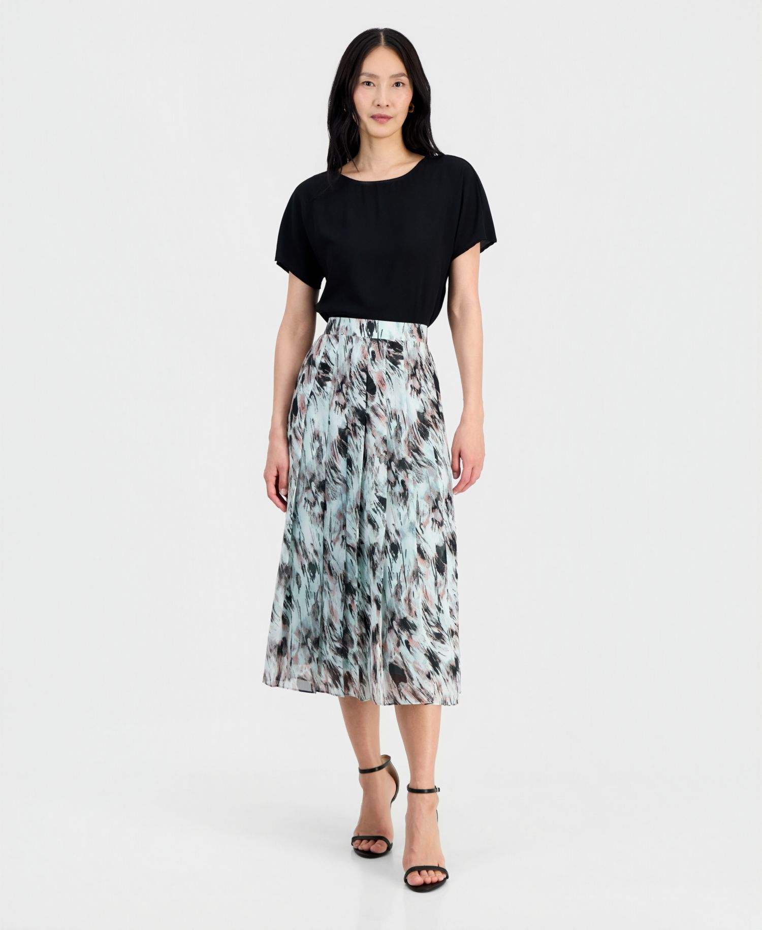Women's Pull-On Pleated-Front Skirt, Regular & Petite