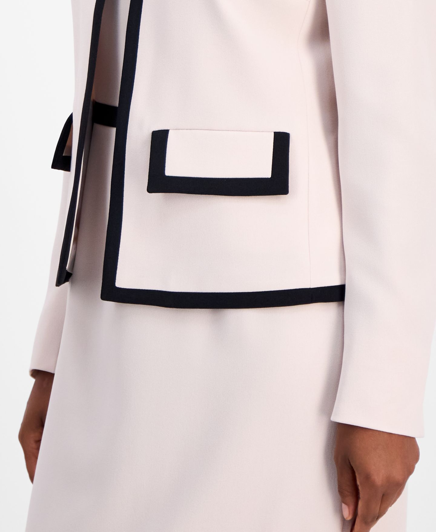 Женская куртка Kasper Colorblocked Open-Front Jacket, Regular & Petite, цвет: Чёрный — фото 3