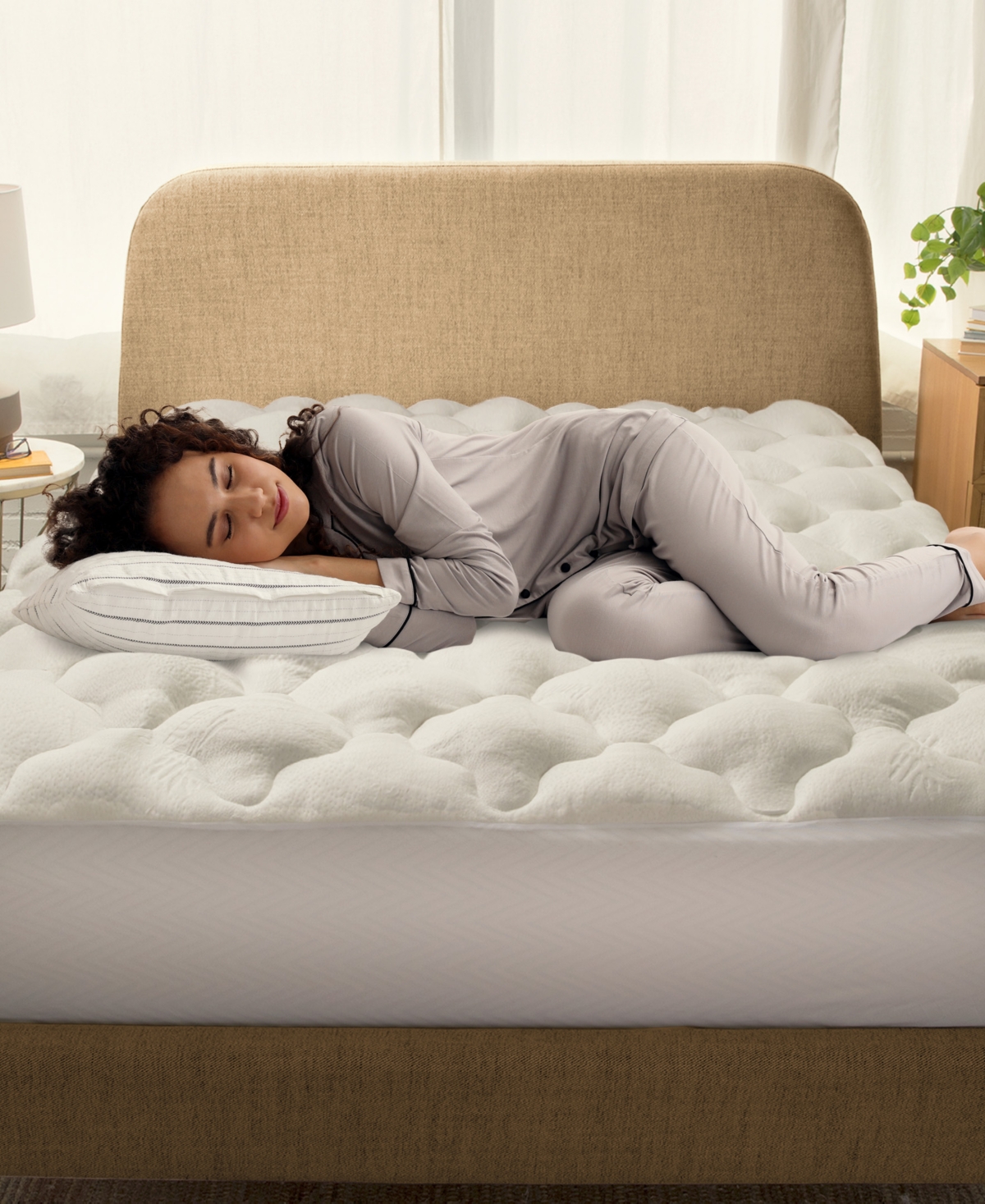 Cheer Collection Rayon from Bamboo Fitted Down Alternative Mattress Pad