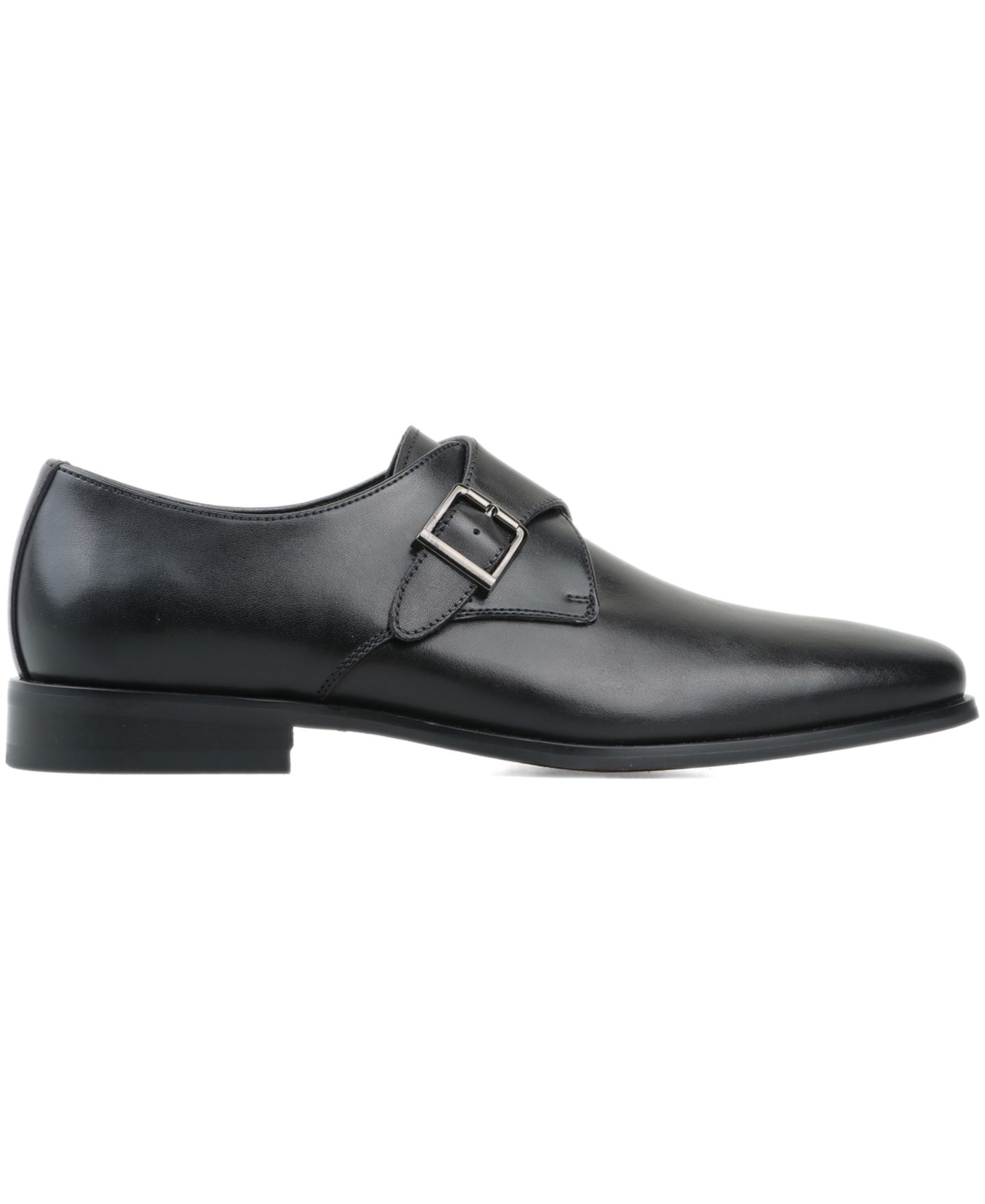 Мужские туфли Alfani Genuine Leather Monk-Strap Dress Shoes, цвет: Чёрный кожаный — фото 2