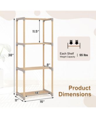 4 Tier Open Shelf Storage Bookcase for Home and Office Spaces