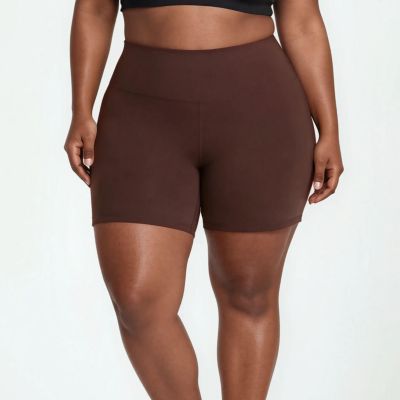 Plus Size Chlorine Resistant High Waisted Mid-Thigh Swim Shorts