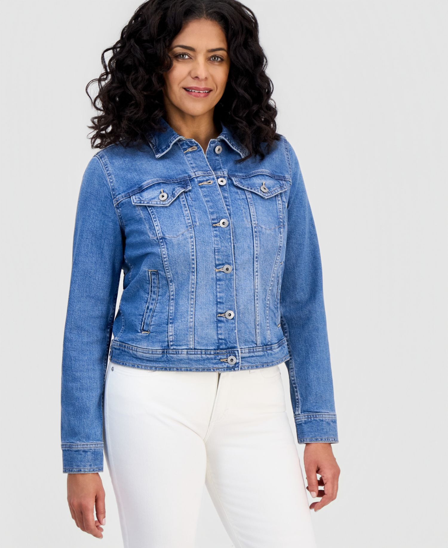 Petite Classic Denim Trucker Jacket