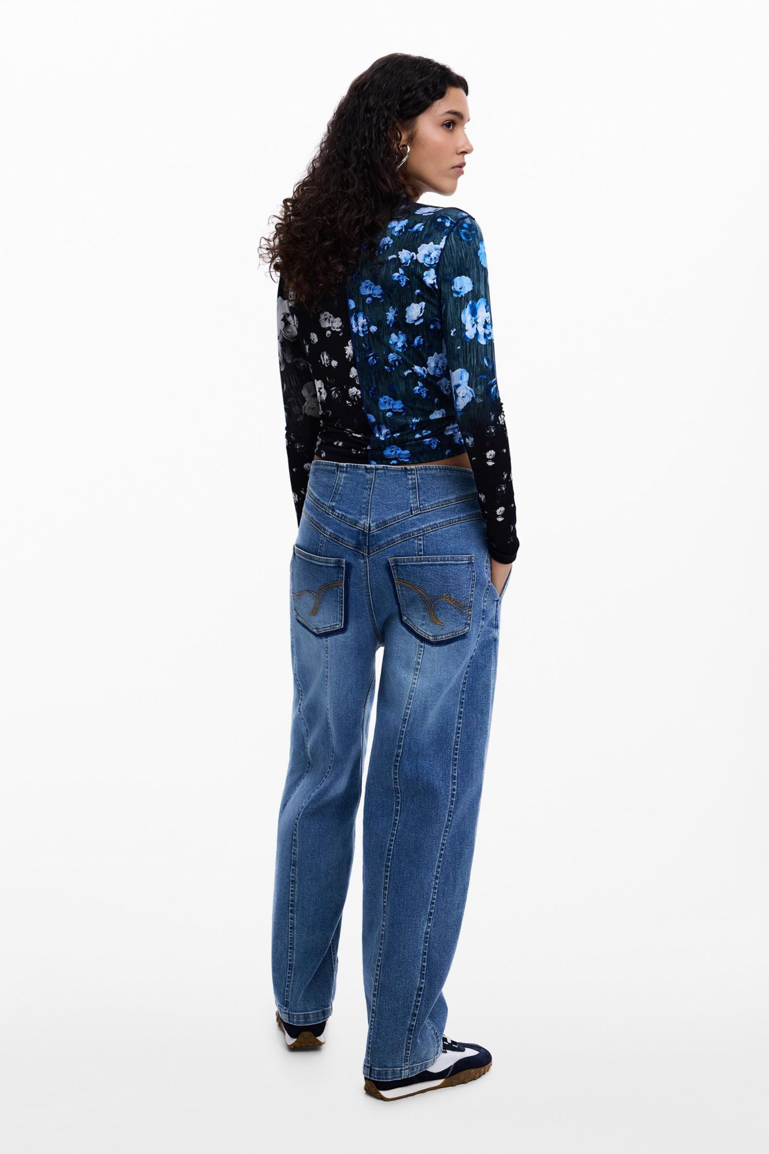 Women's Bicolor floral t-shirt