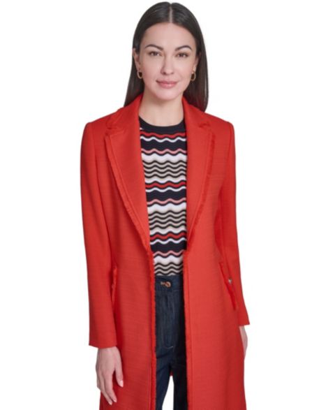 Женские куртки Tommy Hilfiger Open-Front Fringe Topper Jacket