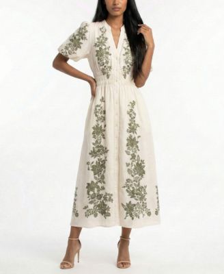 Petite V-Neck Shirt-Dress