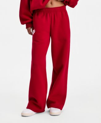 Juniors' Puff-Print Wide-Leg Sweatpants