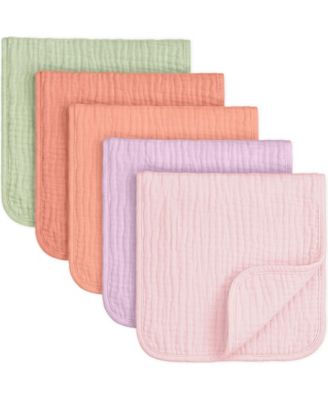Kids 5-Pack Lyra Muslin Burp Cloths Boy, Girl, Soft Cotton Muslin Burping Cloths for Newborn